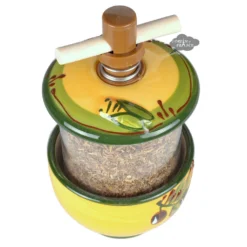 Terres Et Couleurs Kitchen Ceramic Mill With Herbes De Provence - Olives Green
