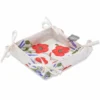 Poppies Cream Acrylic Coated Bread Basket By Tissus Toselli