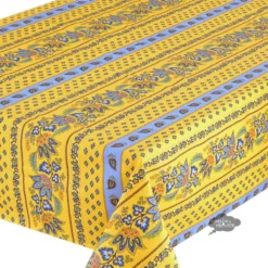 Le Cluny French Linens Table Linens 60x132" Rectangular Lisa Yellow Acrylic-Coated Cotton French Country Tablecloth By Le Cluny