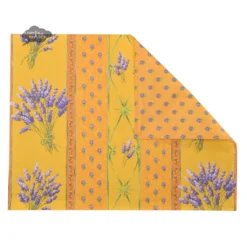 Le Cluny French Linens Lavender Yellow Acrylic-Coated Cotton Reversible Placemat By Le Cluny