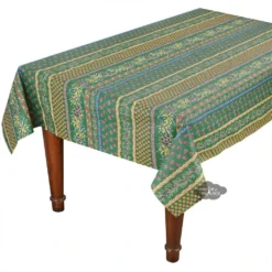 Le Cluny French Linens 60x132" Rectangular Olives Green Acrylic-Coated Cotton Provence Tablecloth By Le Cluny