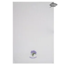 Lavender White Waffle Weave Kitchen Towel By Tissus Toselli