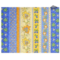 Le Cluny French Linens Monaco Blue & Yellow Acrylic-Coated Cotton Reversible Placemat By Le Cluny