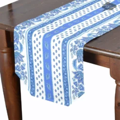 Le Cluny French Linens Table Linens 16x72" Lisa White Acrylic-Coated Cotton Provence Table Runner By Le Cluny