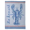 Gone Fishing (A La Pêche) French Jacquard Dish Towel Big Design By Coucke Kitchen