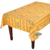 60x138" Rectangular Clos Des Oliviers Yellow Acrylic-Coated Cotton Tablecloth By L'Ensoleillade