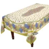 60x96" Rectangular Roses & Lavender Coated Cotton Tablecloth By Tissus Toselli Table Linens