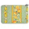 Lemons Green Acrylic-Coated Cotton Quilted Placemats By Tissus Toselli