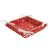 Mistletoe Red Acrylic Cotton Bread Basket By Tissus Toselli Table Linens