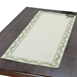 Table Linens 19x49" Calisson Cream Quilted French Cotton Table Runner By Tissus Toselli
