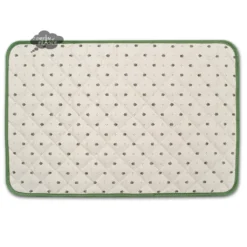 Table Linens Calisson Cream & Green Acrylic-Coated Cotton Quilted Placemats By Tissus Toselli