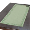 19x49" Calisson Green Quilted French Cotton Table Runner By Tissus Toselli Table Linens