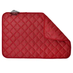 Calisson Red Acrylic-Coated Cotton Quilted Placemats By Tissus Toselli Table Linens
