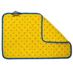 Calisson Yellow & Blue Acrylic-Coated Cotton Quilted Placemats By Tissus Toselli Table Linens