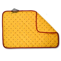 Calisson Yellow & Red Acrylic-Coated Cotton Quilted Placemats By Tissus Toselli