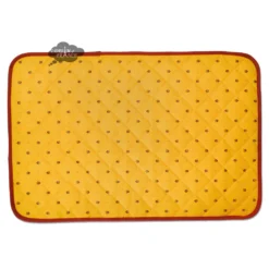 Calisson Yellow & Red Acrylic-Coated Cotton Quilted Placemats By Tissus Toselli