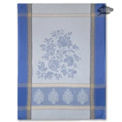 L'Ensoleillade Kitchen Caprice Blue Cotton French Jacquard Dish Towel