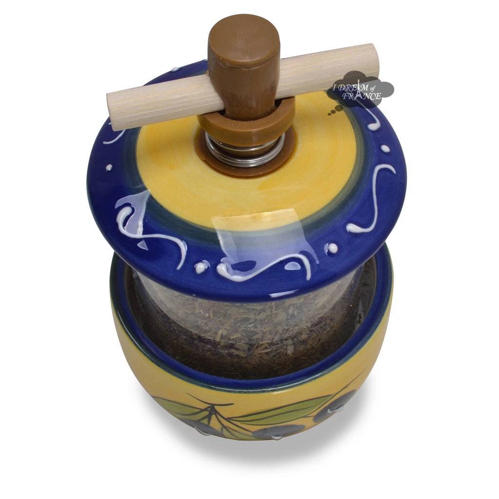Terres Et Couleurs Kitchen Ceramic Mill With Herbes De Provence - Olives Blue