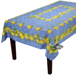 Provence Imports Citrus Blue French Provencal Polyester Tablecloth - 59x92" Rectangular Table Linens