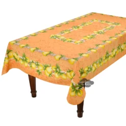 Provence Imports Table Linens Citrus Orange French Provencal Polyester Tablecloth - 59x92" Rectangular