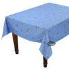 59" Square Clos Des Oliviers Blue All-Over Acrylic-Coated Cotton Tablecloth By L'Ensoleillade