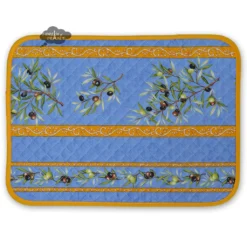 L'Ensoleillade Clos Des Oliviers Blue Cotton Quilted Placemats Table Linens
