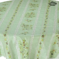 58" Round Clos Des Oliviers Green Tablecloth By L'ensoleillade Table Linens