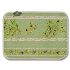 L'Ensoleillade Table Linens Clos Des Oliviers Green Cotton Quilted Placemats