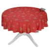58" Round Clos Des Oliviers Red French All-Over Tablecloth By L'ensoleillade