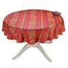 Table Linens 58" Round Clos Des Oliviers Red Tablecloth By L'ensoleillade