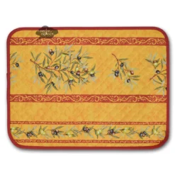 L'Ensoleillade Clos Des Oliviers Yellow Cotton Quilted Placemats Table Linens