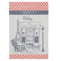 Authentic Bistro (Bistrot Authentique) French Jacquard Dish Towel By Coucke Kitchen