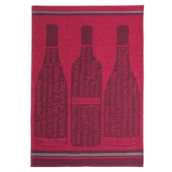 Wine Bottles French Jacquard Dish Towel By Coucke