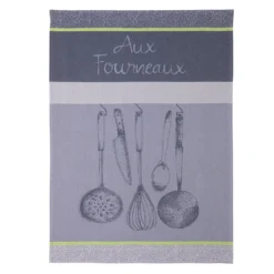 In The Kitchen (Aux Fourneaux) French Jacquard Dish Towel By Coucke