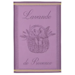 Kitchen Lavender Basket (Panier De Lavande) French Jacquard Dish Towel By Coucke