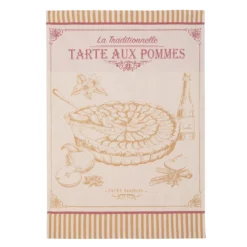 Apple Tart (Tarte Aux Pommes) French Jacquard Cotton Dish Towel By Coucke