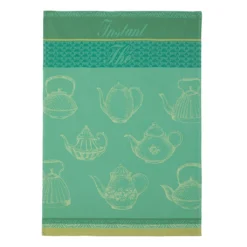Tea Time (Instant The) French Jacquard Cotton Dish Towel By Coucke Kitchen