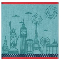 Cities Terry Square Towel By Coucke