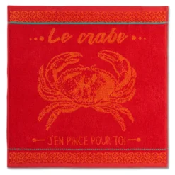 Crab Terry Square Towel By Coucke Kitchen