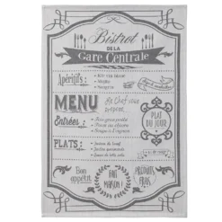 On The Menu (Au Menu) French Jacquard Dish Towel By Coucke Kitchen