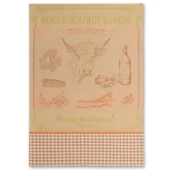 Kitchen Beef (Boeuf) Bourguignon French Jacquard Dish Towel By Coucke