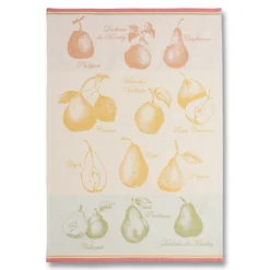 Pear Variety (Variete De Poires) French Jacquard Dish Towel By Coucke