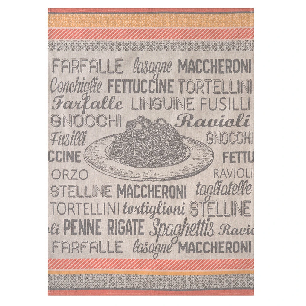 Kitchen Pasta Dish (Plat De Pates) French Jacquard Cotton Dish Towel By Coucke