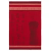 Kitchen Salt (Le Sel) French Jacquard Red Dish Towel By Coucke