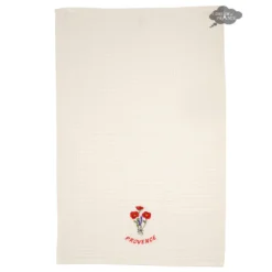 Poppies Cream Waffle Weave Kitchen Towel By Tissus Toselli
