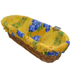 Le Cluny French Linens Grapes Yellow French Baguette Basket With Removable Liner By Le Cluny Table Linens