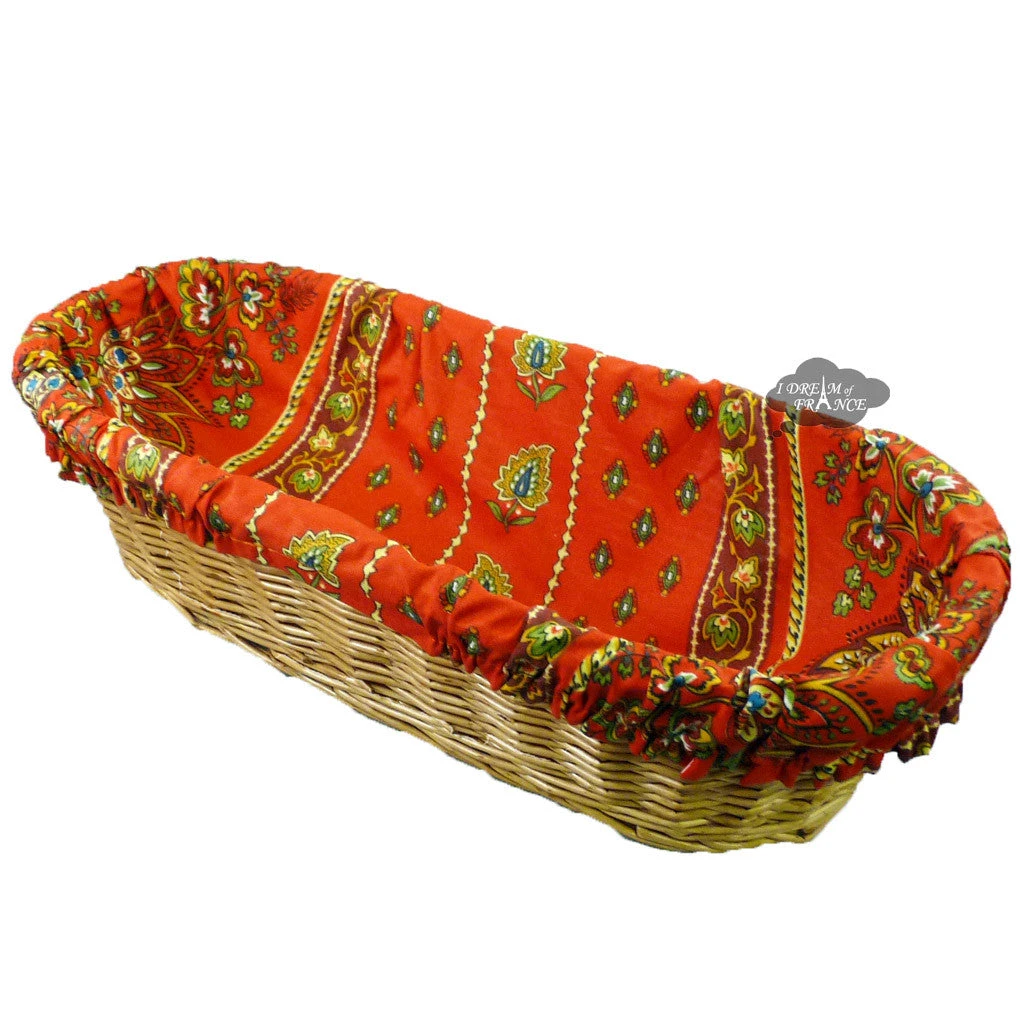 Le Cluny French Linens Lisa Red French Baguette Basket With Removable Liner By Le Cluny Table Linens