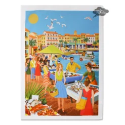 Provence Fish Market French Cotton Kitchen Towel By L'Ensoleillade