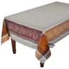 62x78" Rectangular Winery Caramel French Jacquard Tablecloth By Tissus Toselli Table Linens
