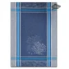 Oceane Blue French Cotton Jacquard Dish Towel By Tissus Toselli Kitchen
